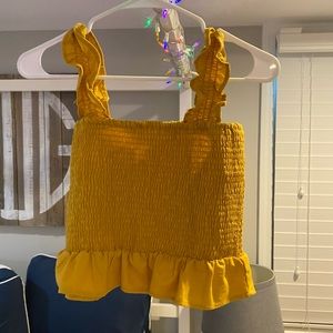 yellow crop top